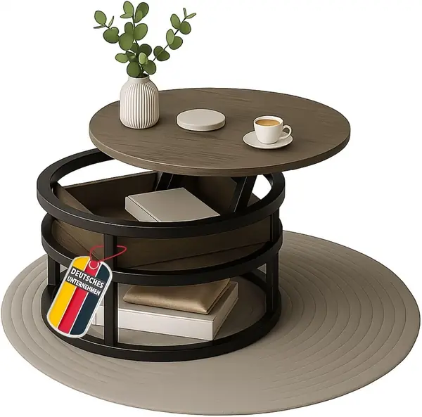 Couchtisch Swing, Grau, verstellbare Tischplatte…