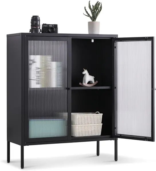 Highboard Tokio Beistellschrank fürs Wohnzimmer, Schwarz