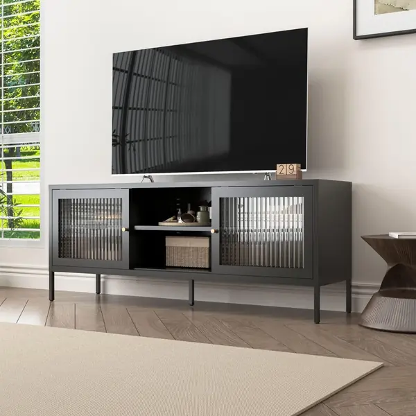 Modernes Sideboard 'Tokio', Schwarz, Kommode für…